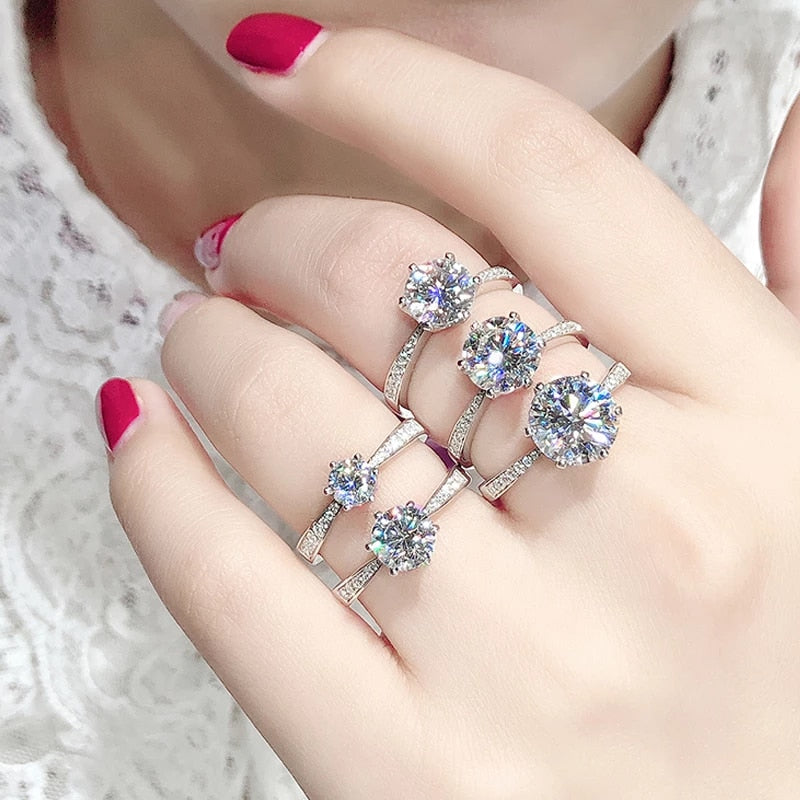1.5CT  D өнгөт 7.5 MM моиссанит алмаз хурмын бөгж
