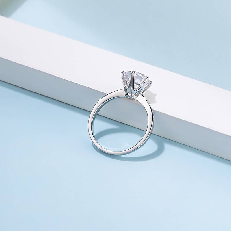 1.5CT  D өнгөт 7.5 MM моиссанит алмаз хурмын бөгж