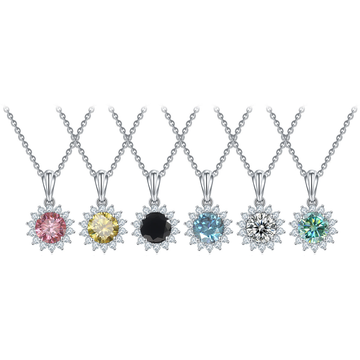 Нарны цэцэг 1 карат моиссанит  зүүлт