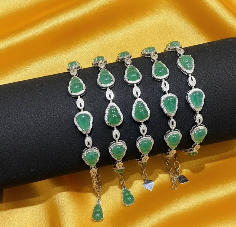 ногоон халцедон-Chrysoprase бугуйвч