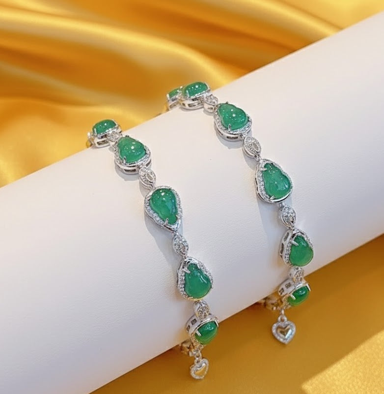 ногоон халцедон-Chrysoprase бугуйвч