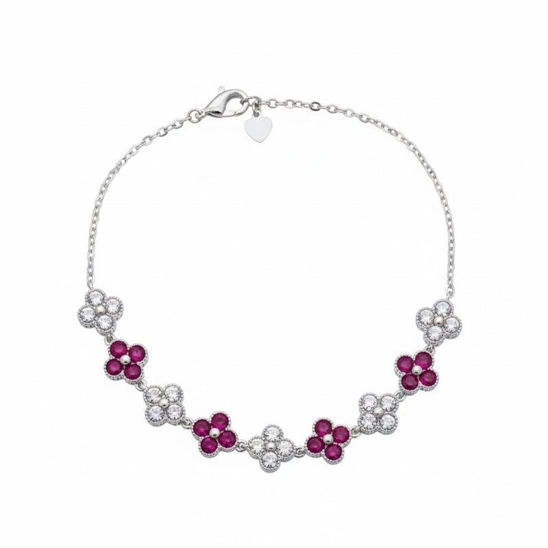 Лаб бадмаараг цэцэг мөнгөн бугуйвч