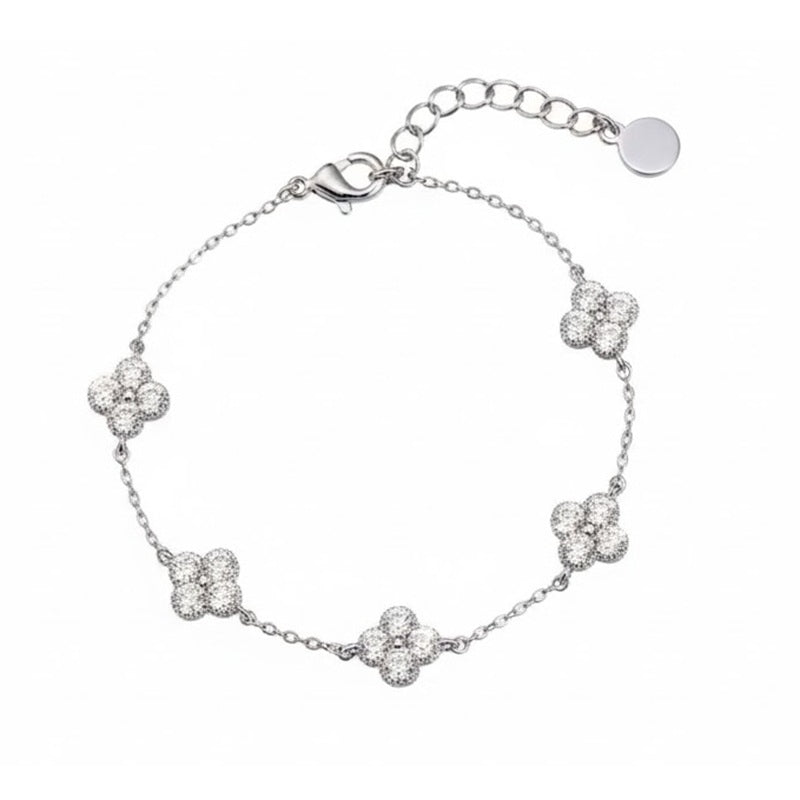 4 навчтай цэцэг мөнгөн бугуйвч