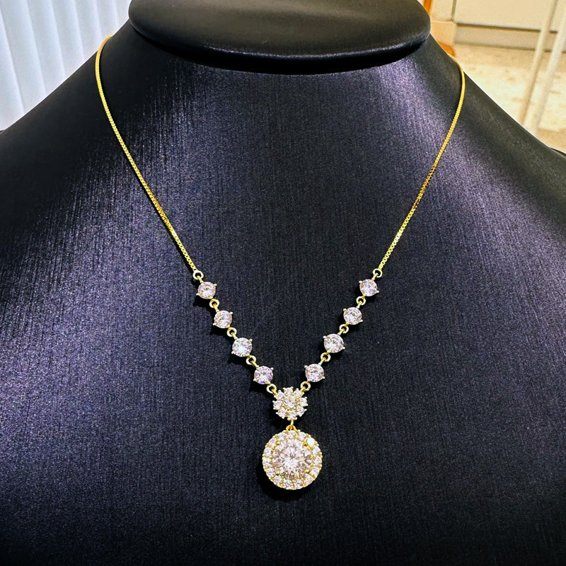 Шар алтаар бүрсэн 6.5 мм моиссанит зүүлт