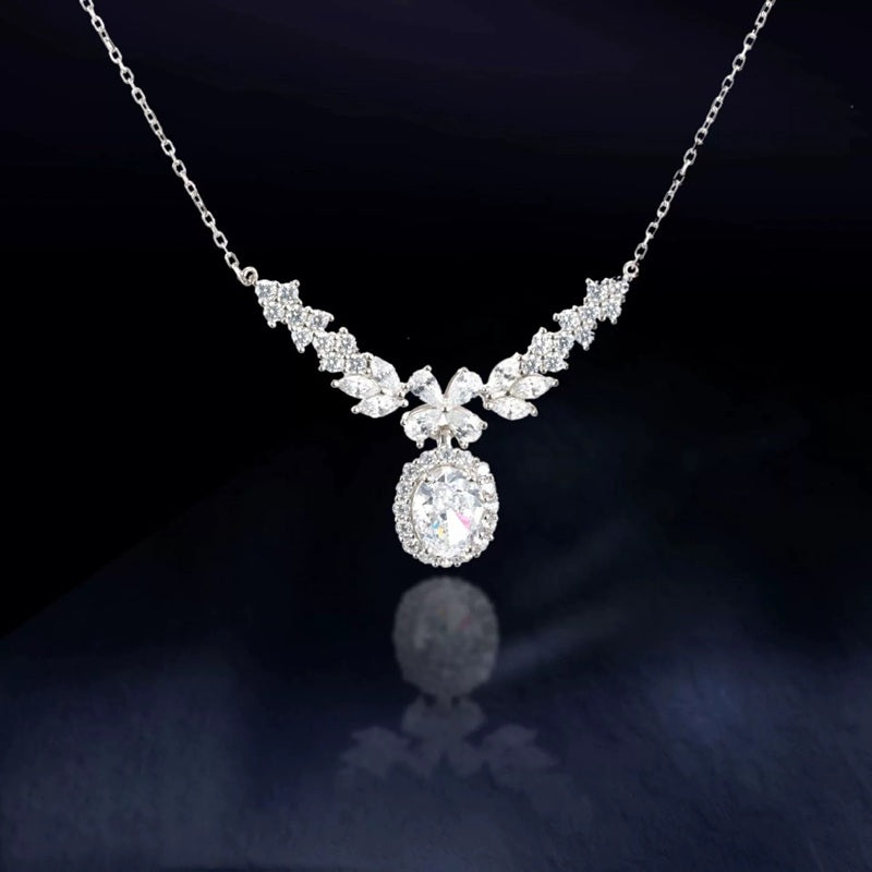 Зууван D өнгө 8.0 мм моиссанит зүүлт