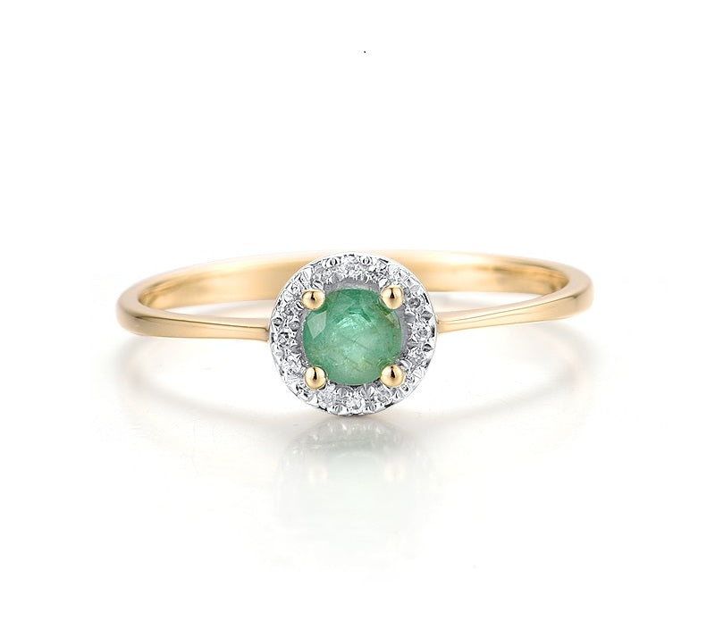 маргад 14К 585 шар алтан гялалзсан тансаг алмаазан бөгж