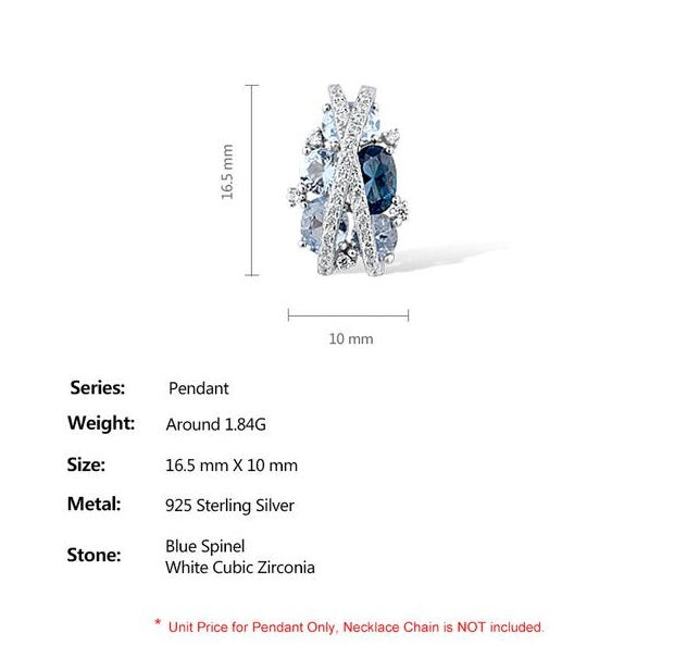 Гялалзсан цэнхэр өнгийн S925 мөнгөн ээмэг бөгж зүүлт хослол