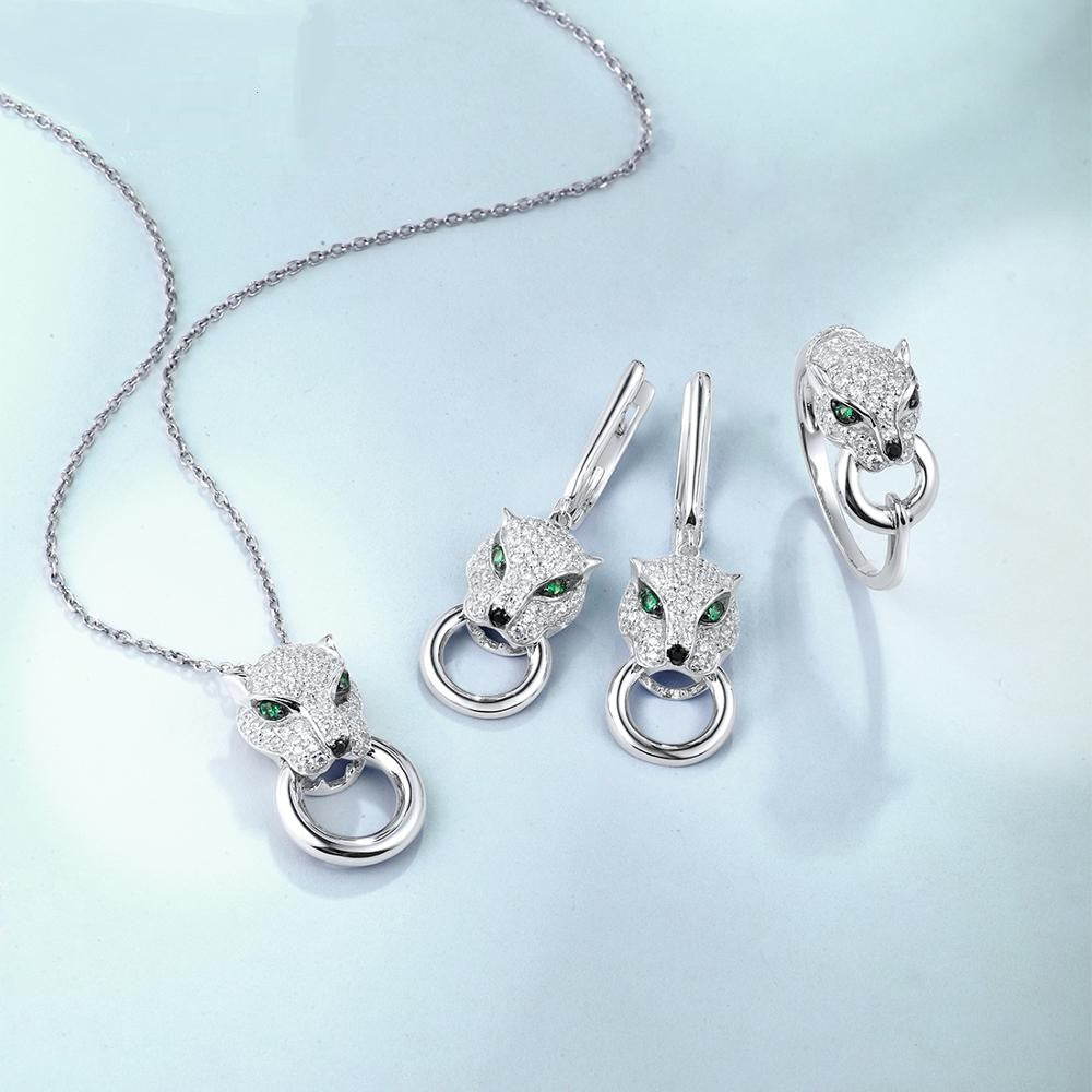 Ирвэстэй Цагаан алтаар бүрсэн мөнгөн бөгж ээмэг зүүлт