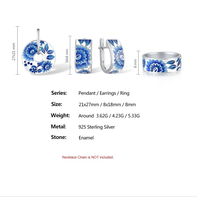 Цэнхэр цэцэгтэй паалантай хослол