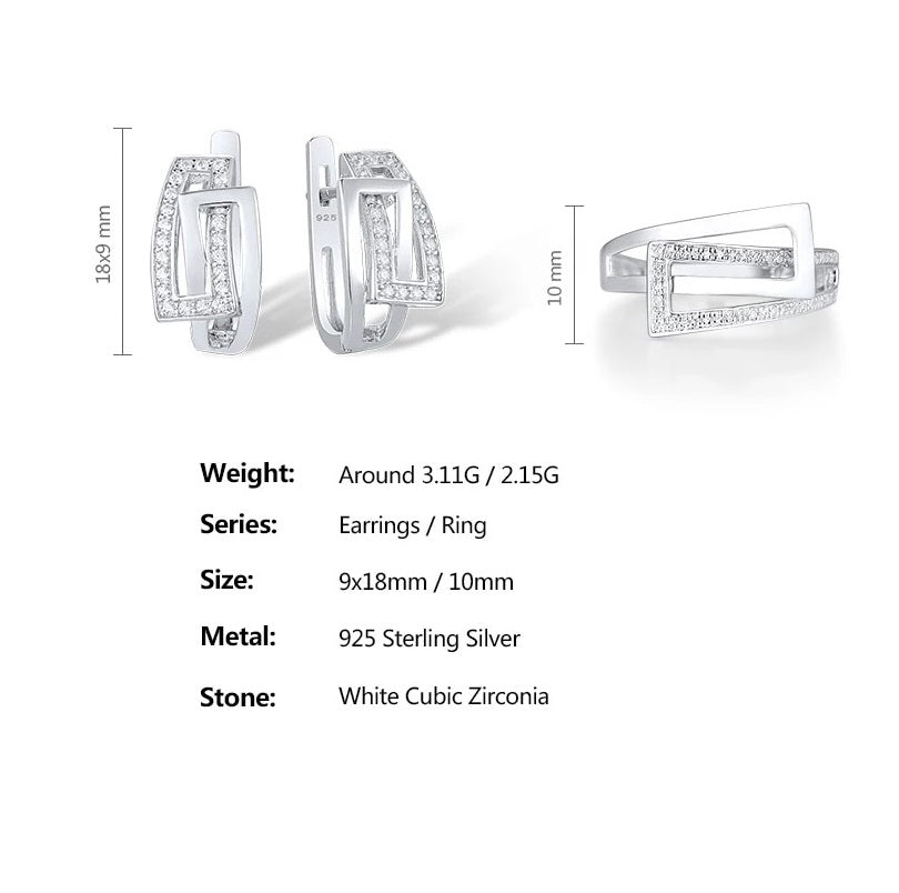 Гялалзсан циркон Тансаг Мөнгөн Иж Бүрдэл