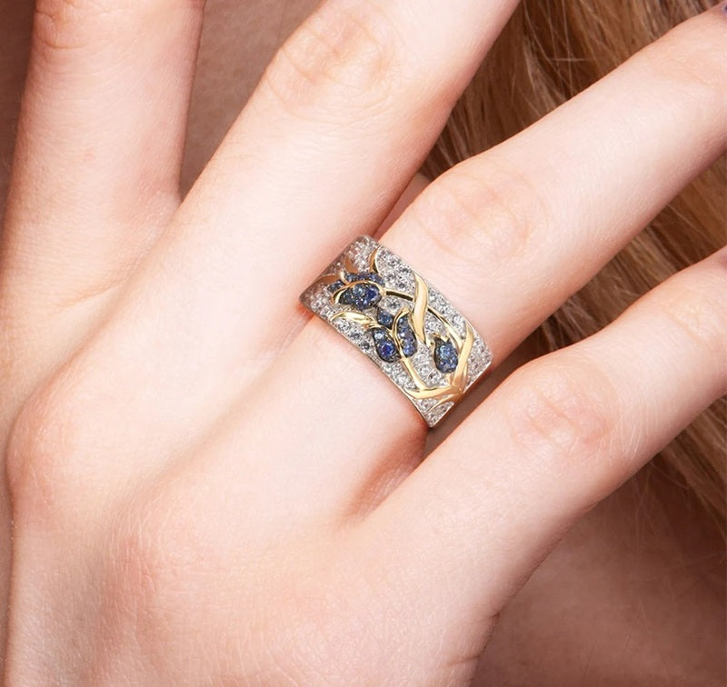 Алтанзул алтаар бүрсэн мөнгөн ээмэг бөгж хослол