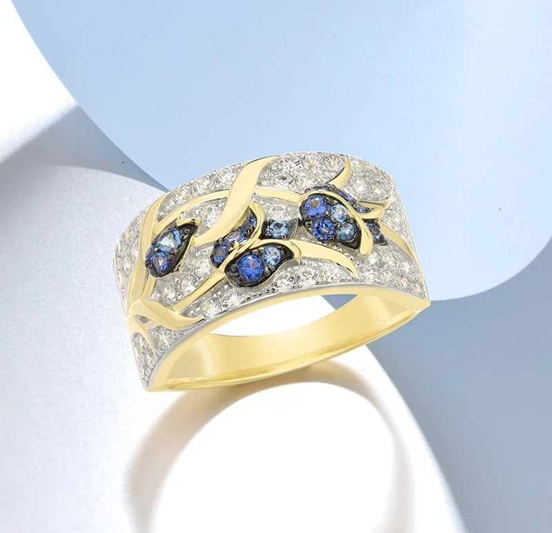 Алтанзул алтаар бүрсэн мөнгөн ээмэг бөгж хослол