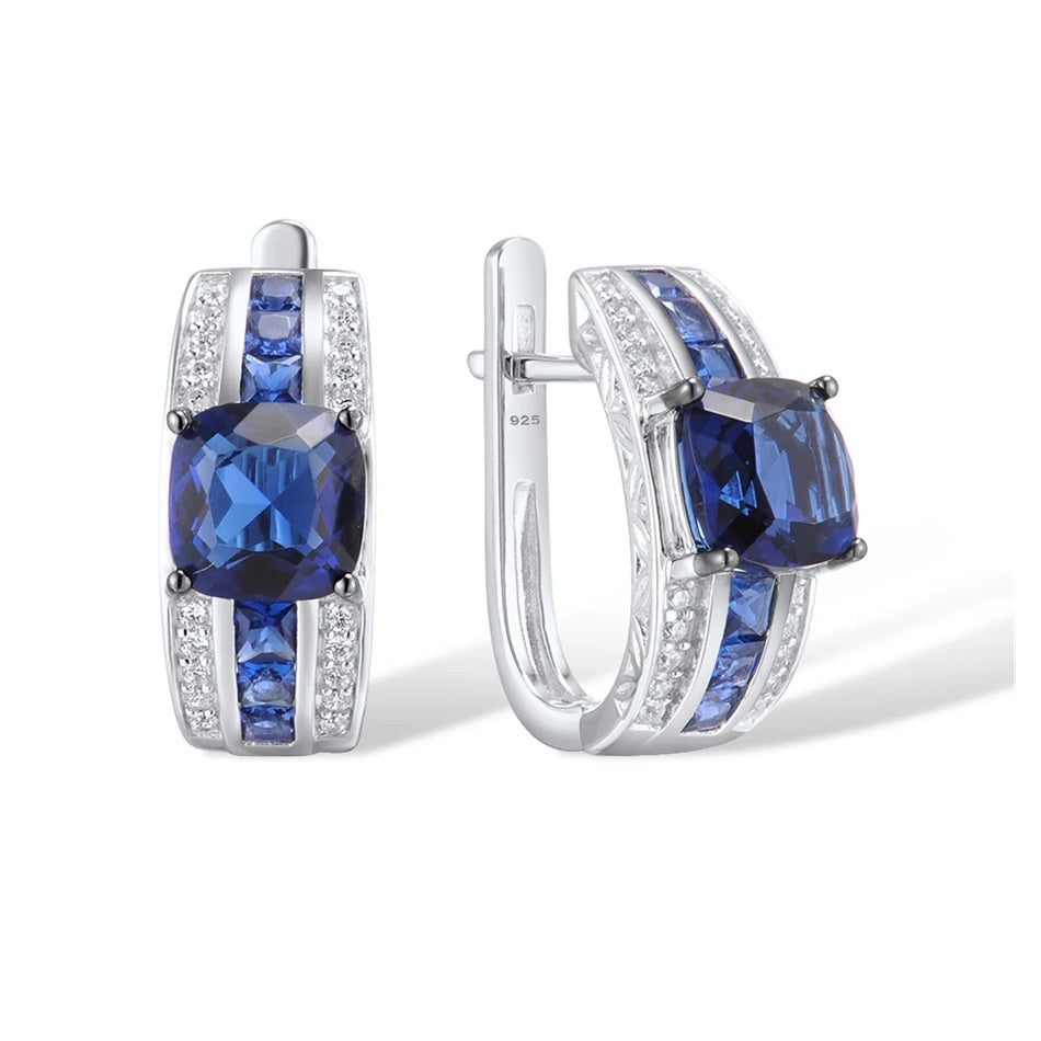 Цэнхэр индранил 925 сорьцтой мөнгөн хослол