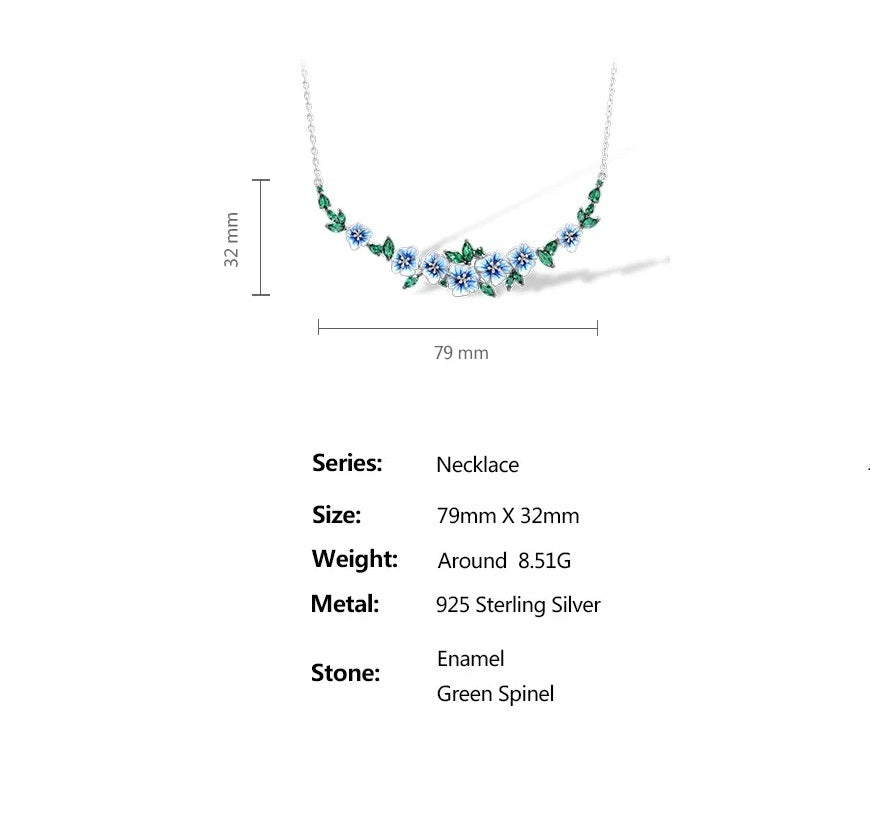 Цэцэгтэй цэнхэр ногоон өнгийн зүүлт