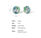 Ногоон Спинель алтаар бүрсэн мөнгөн ээмэг