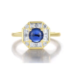 Цэнхэр спинель цагаан циркон алтаар бүрсэн мөнгөн хослол