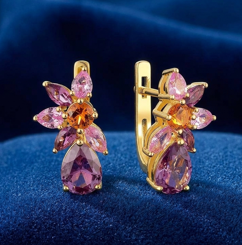 "Эрдэнэсийн Баглаа" (Gemstone Bouquet) гоёмсог ээмэг